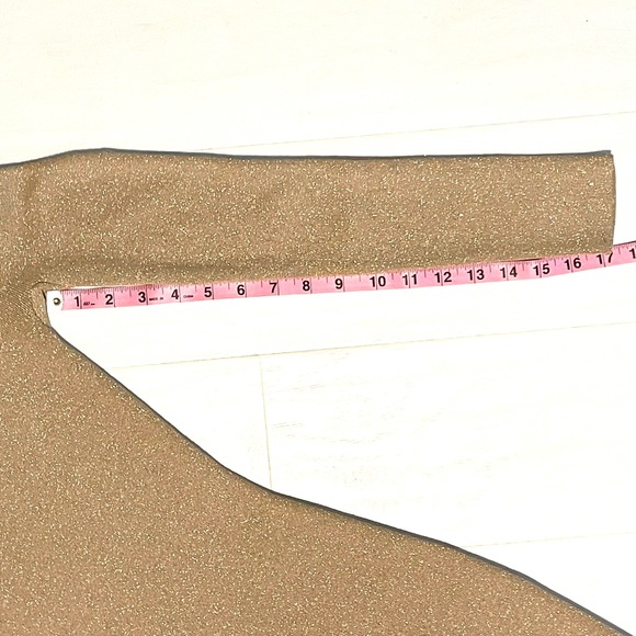 NWT Michael Kors Formfitting Long Sleeved Gold Y2K Knit Midi Dress, size Small - Picture 13 of 16